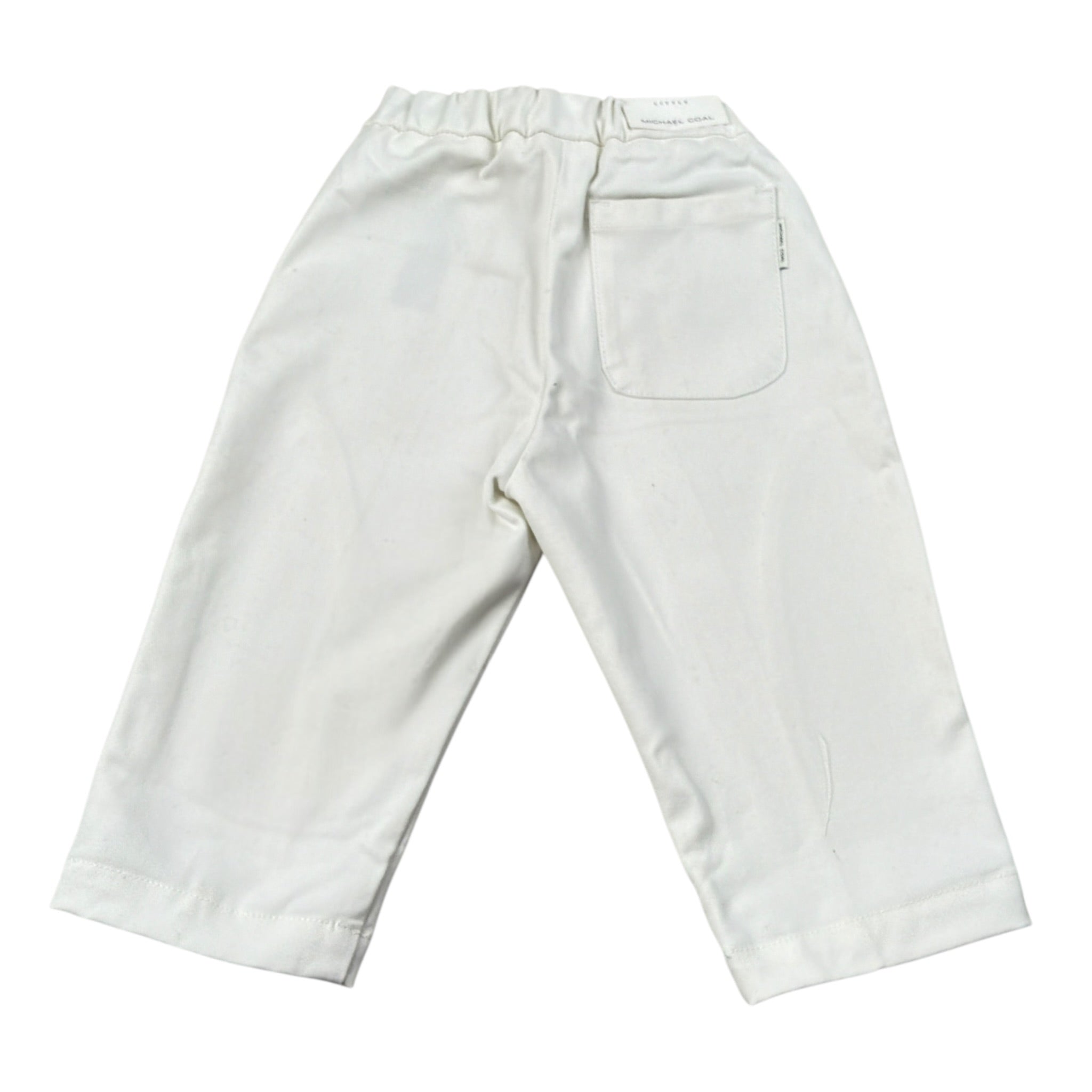 Michael Coal Pantalone tinta unita con Elastico In Vita Bianco per Neonato 3211F25N BIANCO MICHAEL COAL 