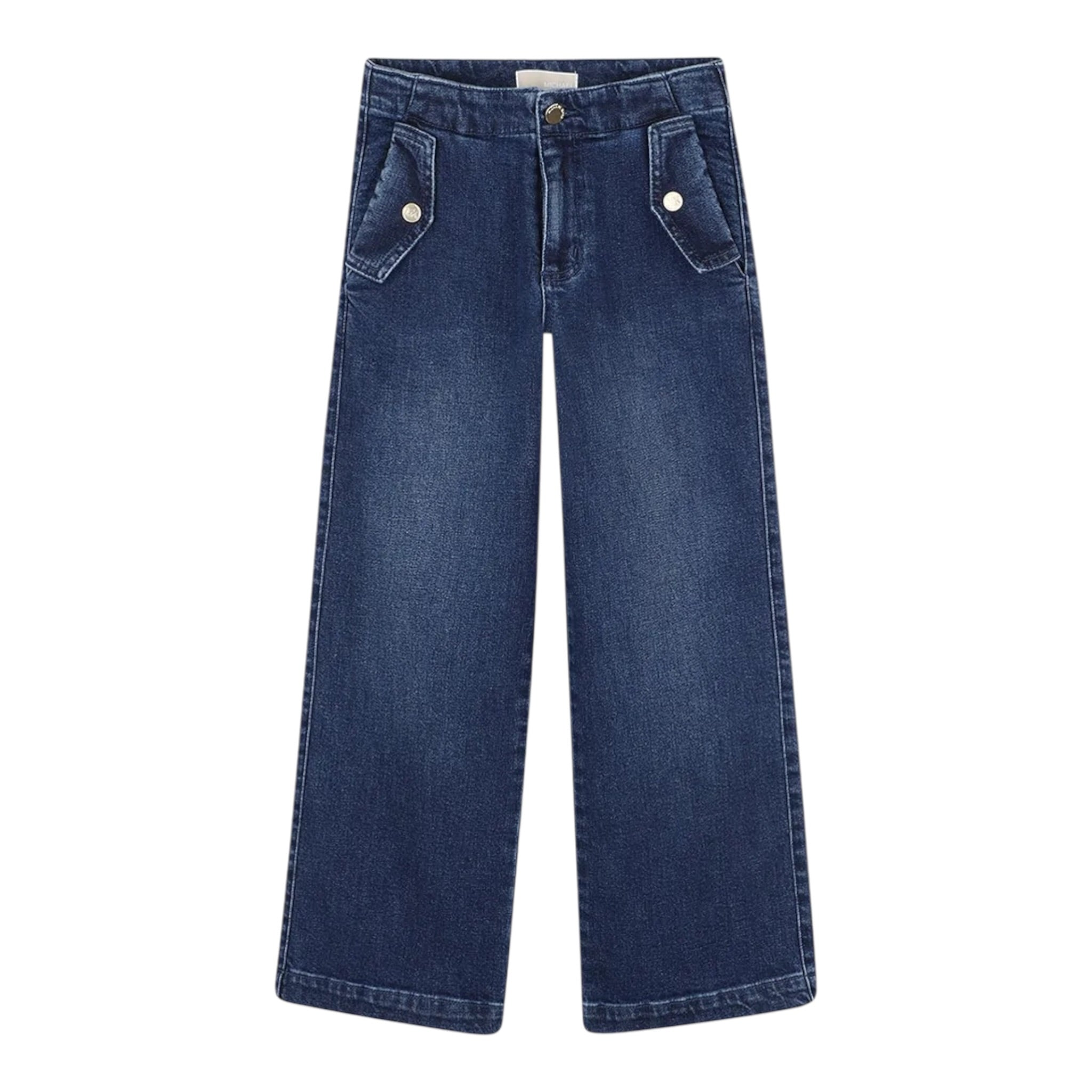 Michael Kors Jeans tinta unita con Girovita Regolabile Blu per Bambina R30447 BLU MICHAEL KORS 