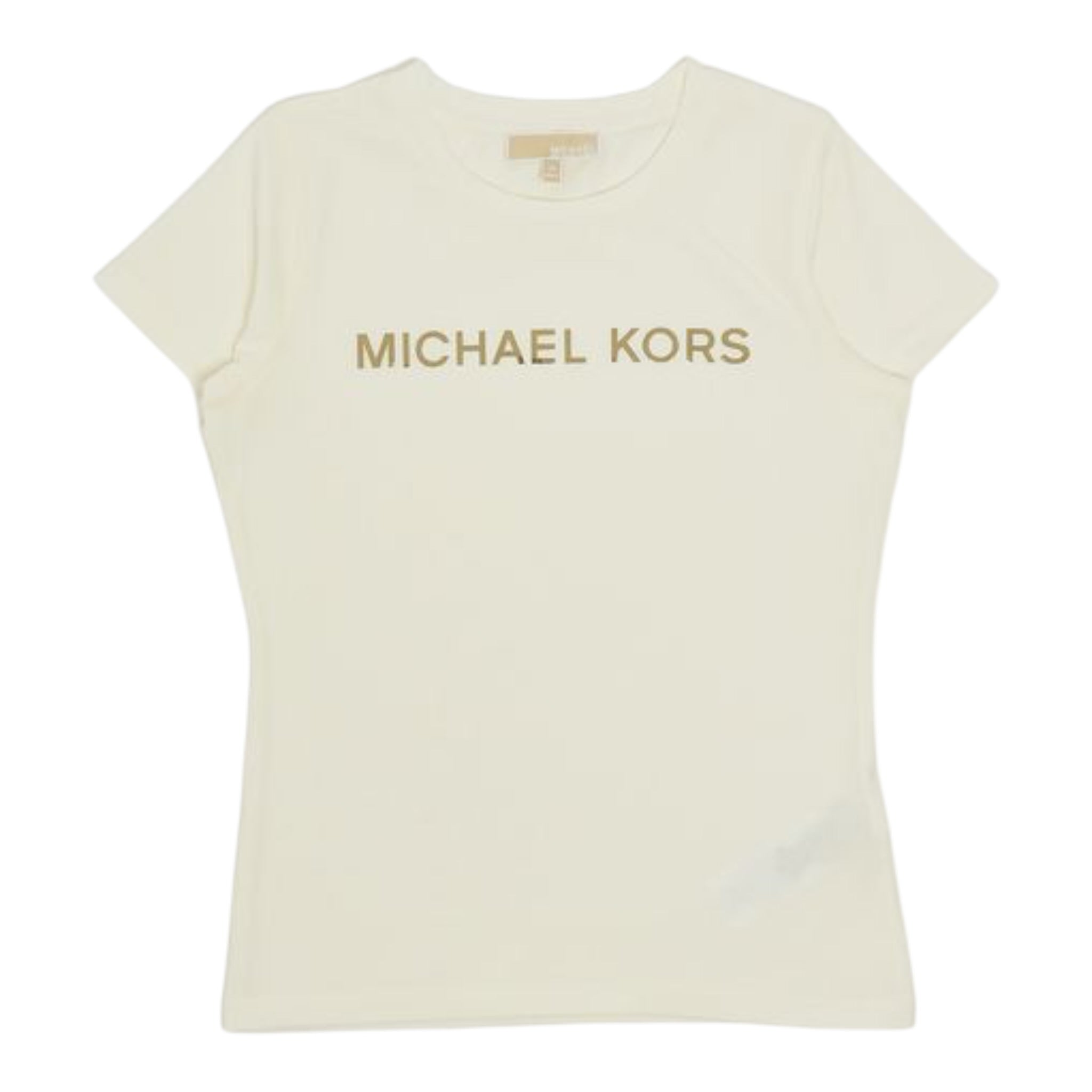 Michael Kors T-Shirt tinta unita con Logo Panna per Bambina R30492J PANNA MICHAEL KORS 