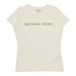 Michael Kors T-Shirt tinta unita con Logo Panna per Neonata R30492 PANNA MICHAEL KORS 