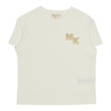 Michael Kors T-Shirt tinta unita con Logo Bianco per Bambina R30494 BIANCO MICHAEL KORS 
