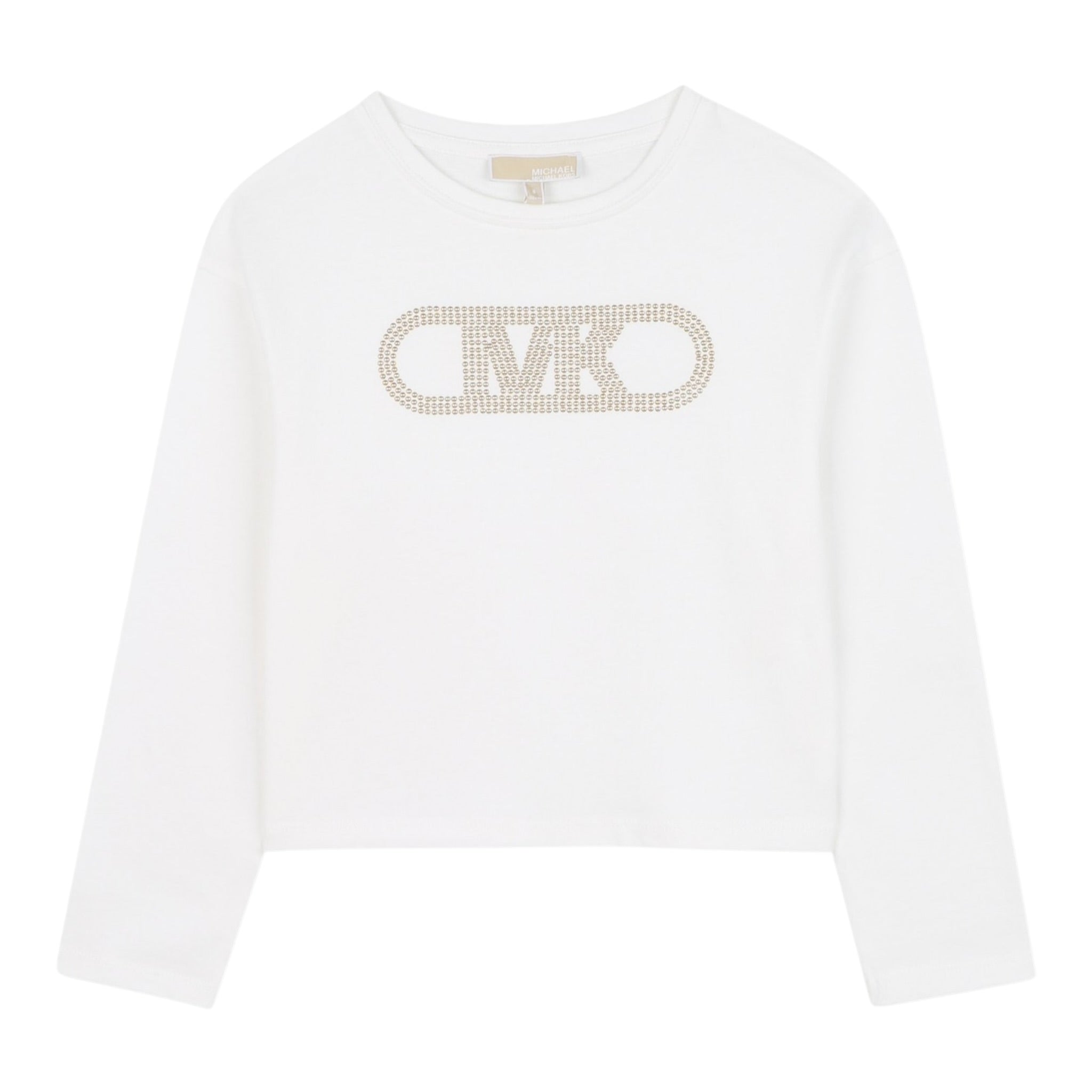 Michael Kors Shirt Girocollo tinta unita con Logo Bianco per Neonata R30495N BIANCO MICHAEL KORS 