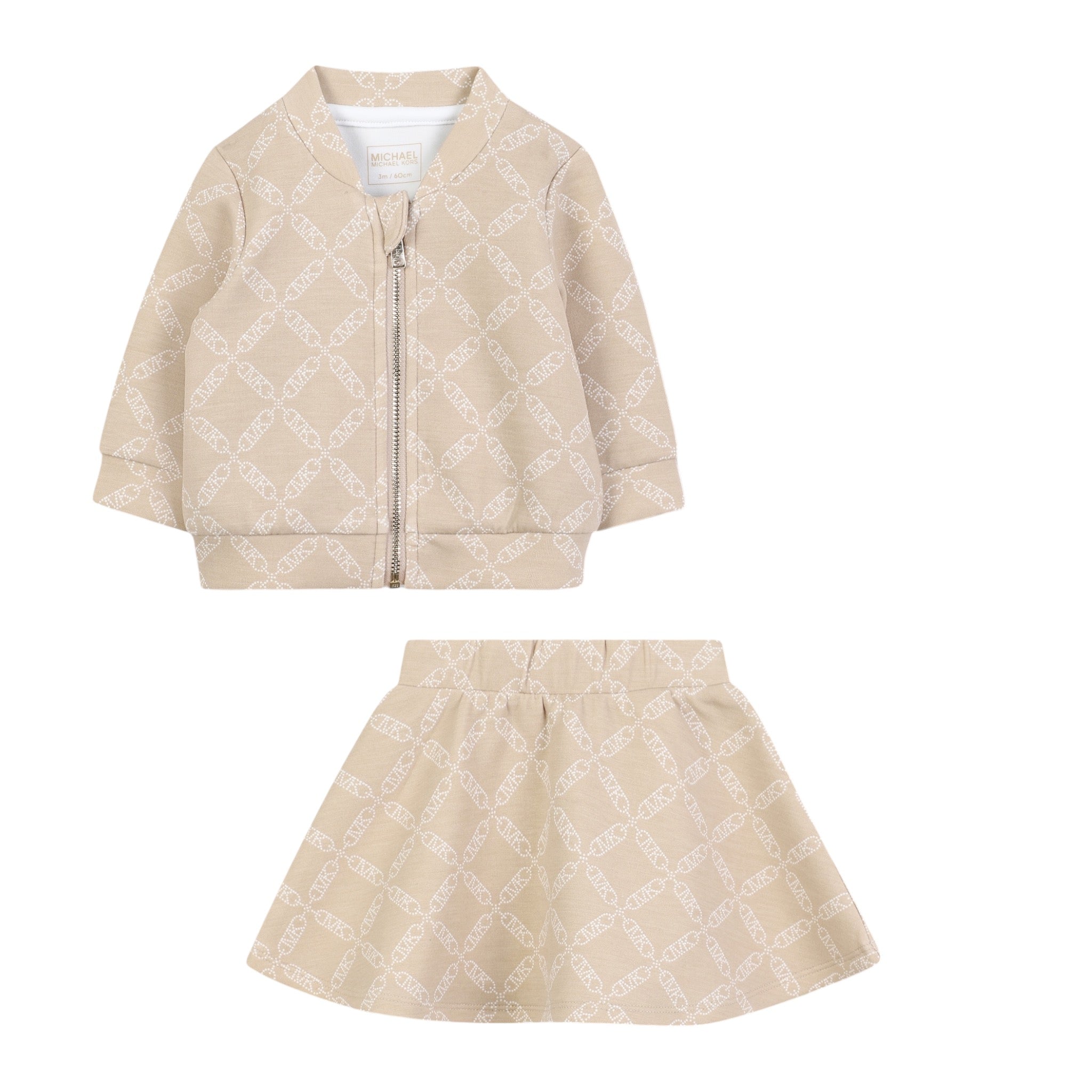 Michael Kors Completo 2 Pezzi Felpa-Gonna tinta unita Beige per Neonata R30502 BEIGE MICHAEL KORS 