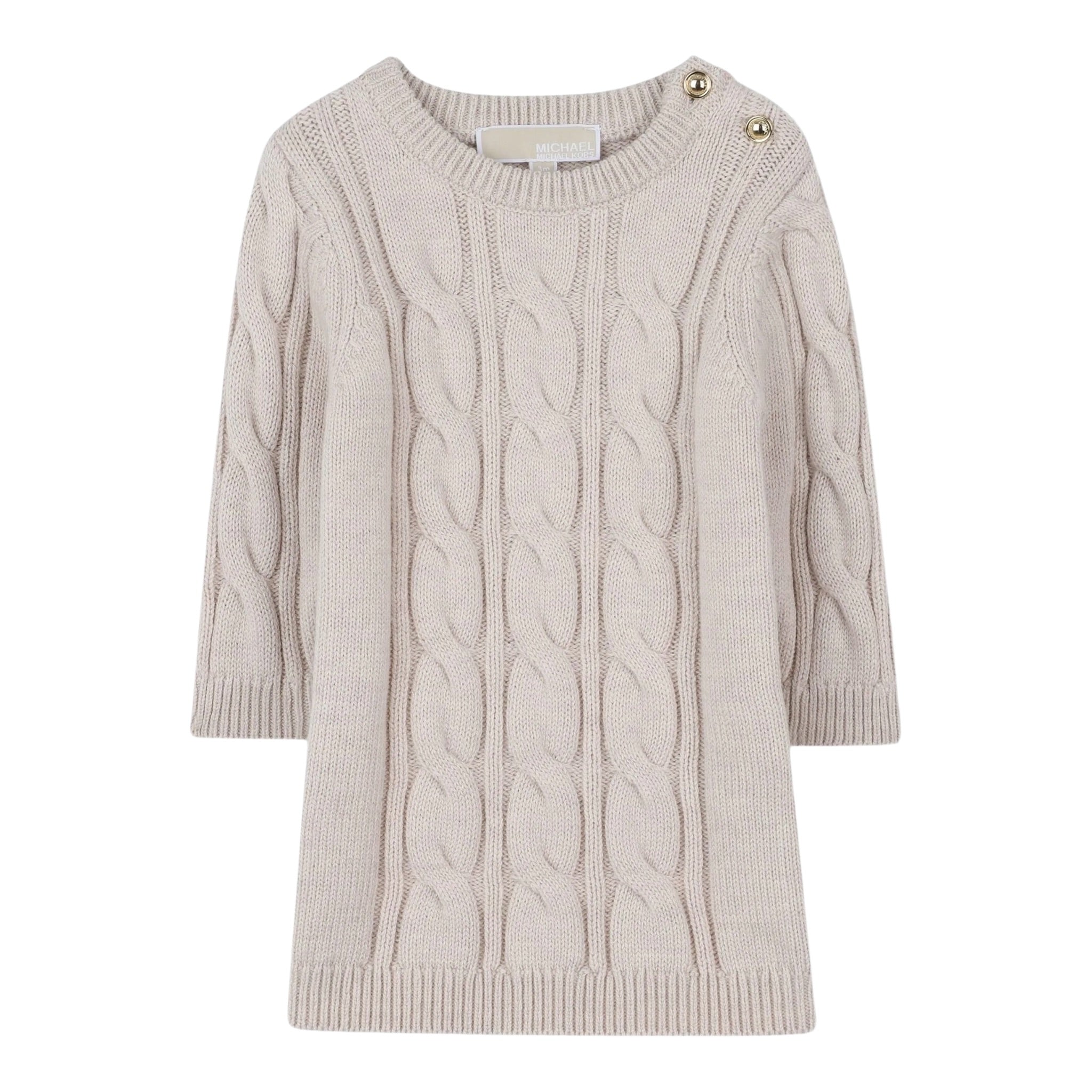 Michael Kors Abito Manica Lunga tinta unita Beige per Bambina R30512 BEIGE MICHAEL KORS 