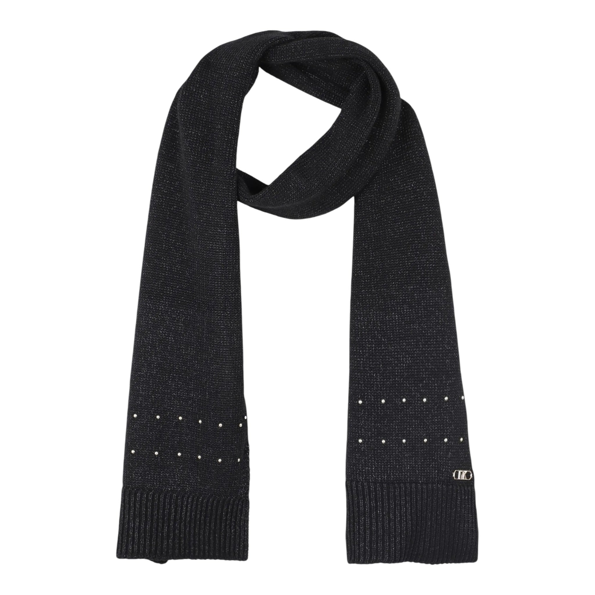 Michael Kors Sciarpa tinta unita con Logo Nero per Bambina R30526 NERO MICHAEL KORS 
