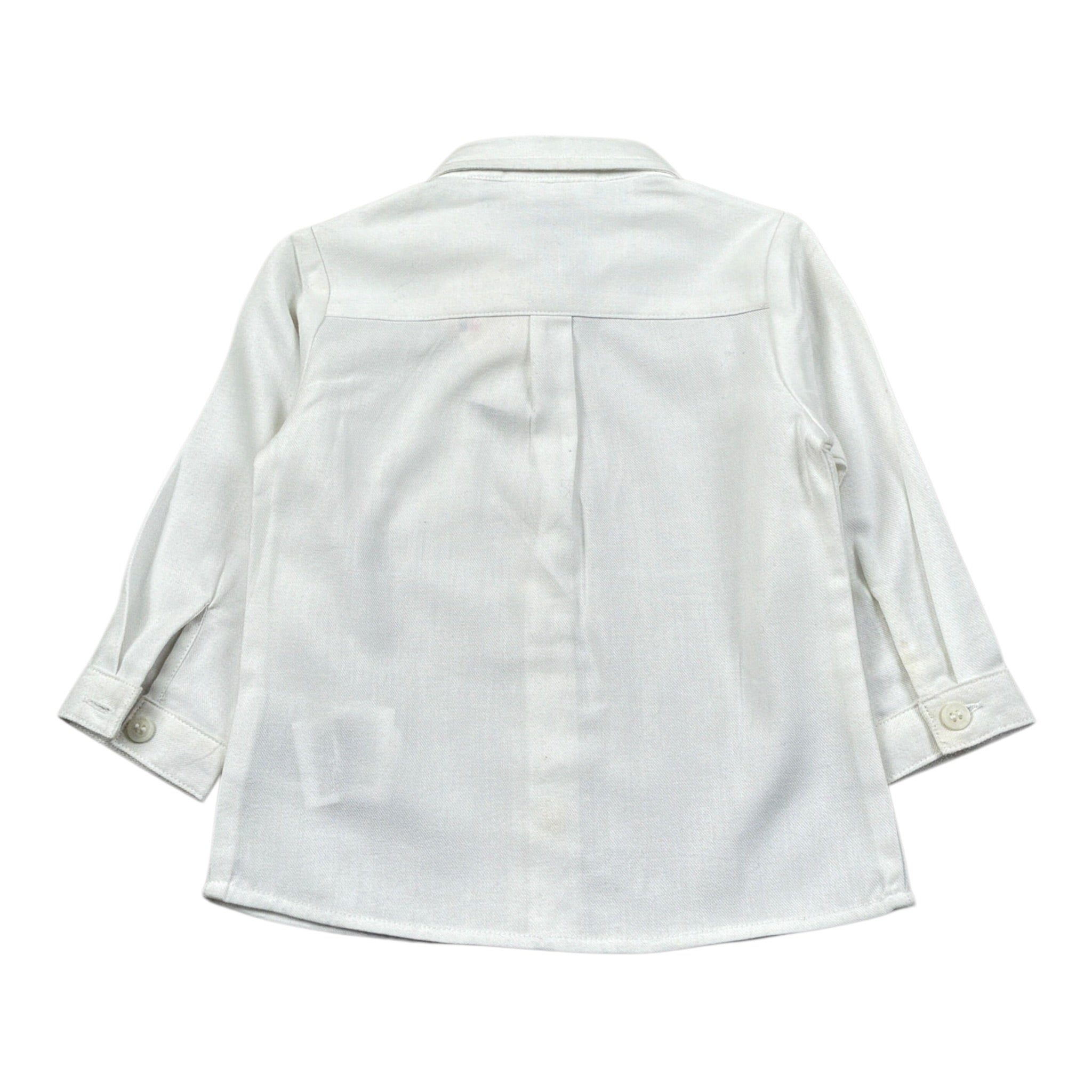 Mini Banda Camicia tinta unita Manica Lunga Bianco per Neonato 0112 BIANCO MINI BANDA 