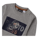 Sarabanda Shirt tinta unita con Stampa Grigio per Neonato 0F130 GRIGIO SARABANDA 