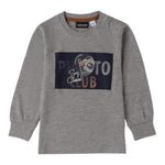 Sarabanda Shirt tinta unita con Stampa Grigio per Neonato 0F130 GRIGIO SARABANDA 