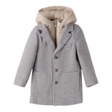 Mini Banda Cappotto Tinta Uita con Cappuccio Grigio per Neonato 0F181 GRIGIO MINI BANDA 