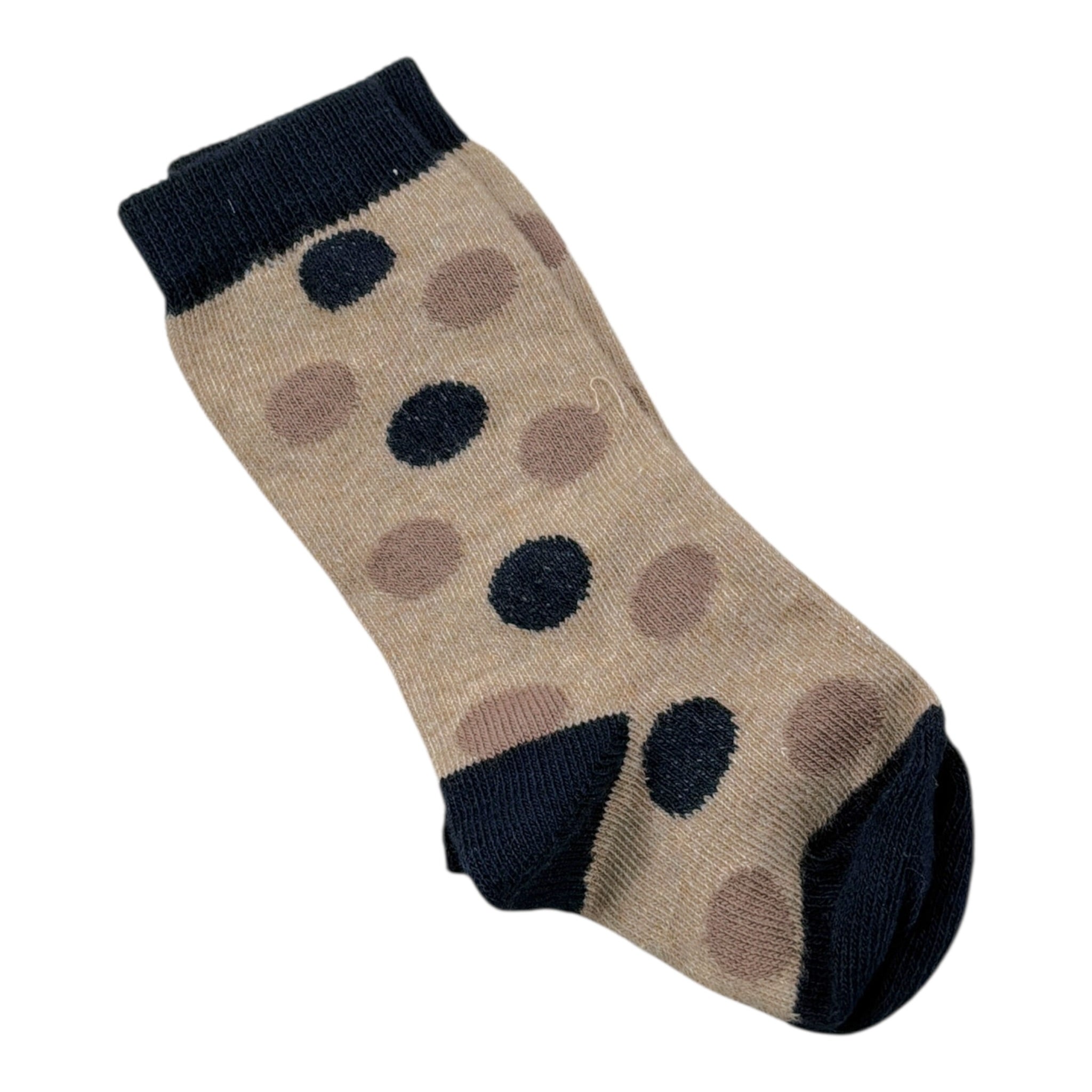 Mini Banda Calzini tinta unita con Pois Beige per Neonata 31311 BEIGE MINI BANDA 