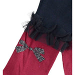 Mini Banda Calze Bicolore con Tulle Blu/Rosso per Neonata 31346 BLU/ROSSO MINI BANDA 