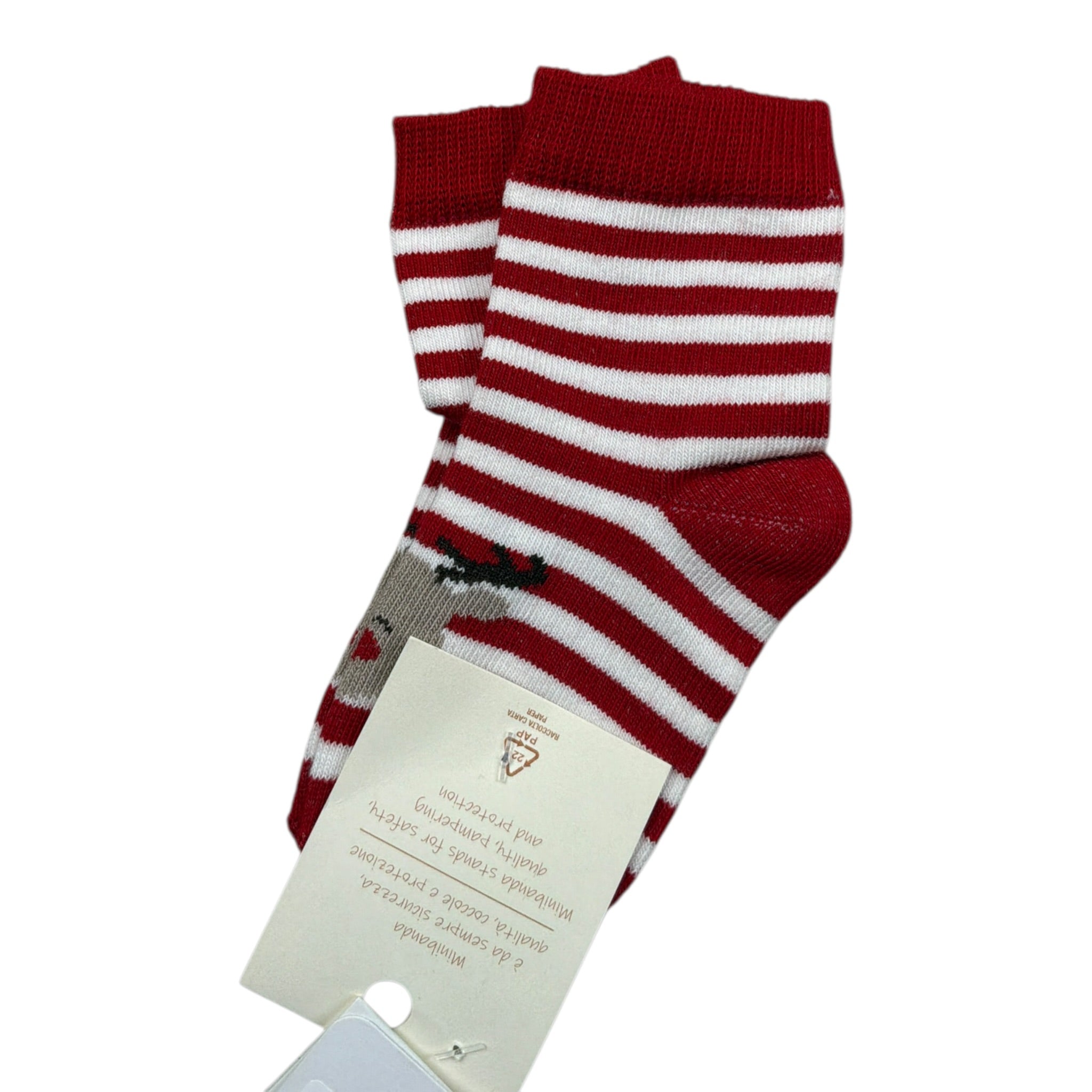 Mini Banda Calzini Bicolore con Fantasia A Righe Bianco/Rosso per Neonato 3A322 BIANCO/ROSSO MINI BANDA 