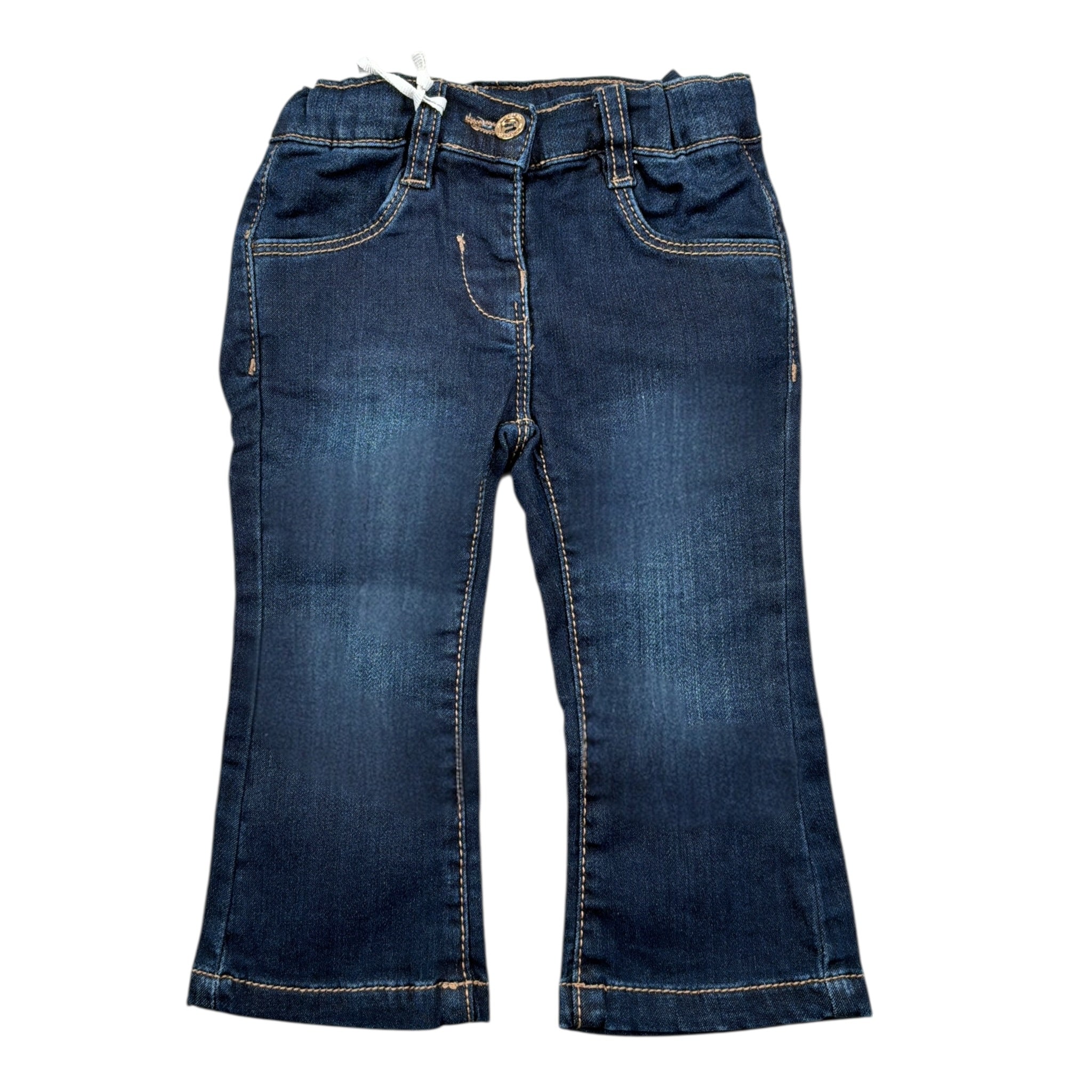 Mini Banda Jeans tinta unita con Girovita Regolabile Blu per Neonata 3A721 BLU MINI BANDA 