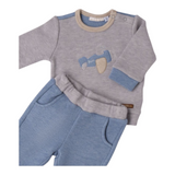 Mini Banda Completo 2Pz Felpa-Pantalone Azzurro per Neonato 3F634X AZZURRO MINI BANDA 