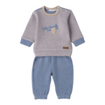 Mini Banda Completo 2Pz Felpa-Pantalone Azzurro per Neonato 3F634X AZZURRO MINI BANDA 