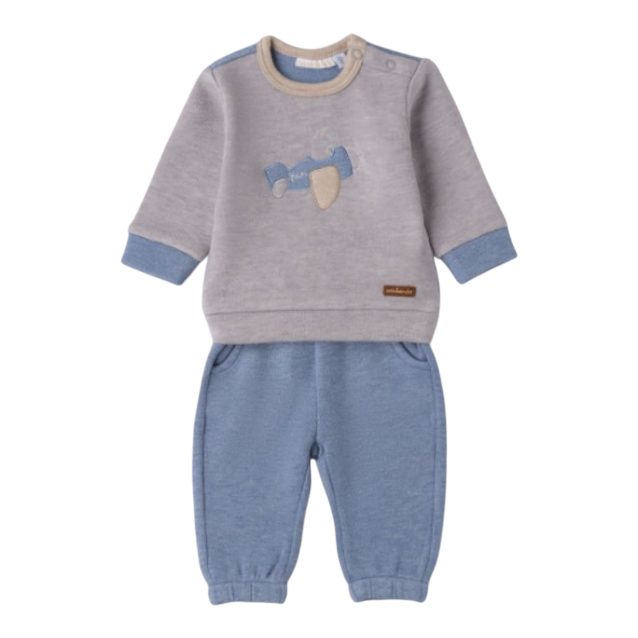 Mini Banda Completo 2Pz Felpa-Pantalone Azzurro per Neonato 3F634X AZZURRO MINI BANDA 