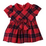 Mini Banda Abito Mezza Manica Fantasia Quadri Rosso per Neonata 3F725 ROSSO MINI BANDA 