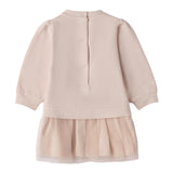 Mini Banda Abito tinta unita con Tulle Beige per Neonata 3F729 BEIGE MINI BANDA 