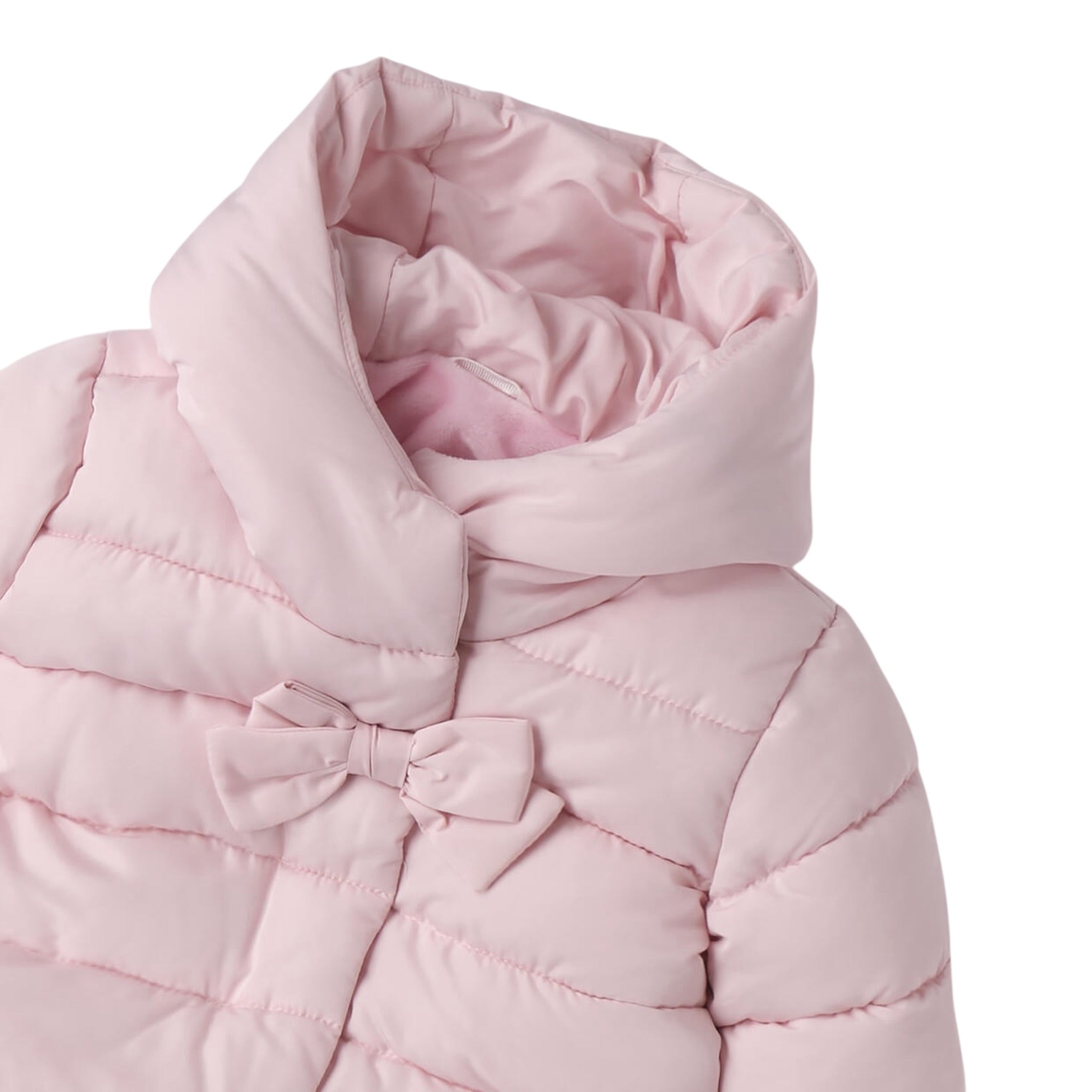 Mini Banda Giubbino tinta unita con Cappuccio Rosa per Neonata 3F737 ROSA MINI BANDA 