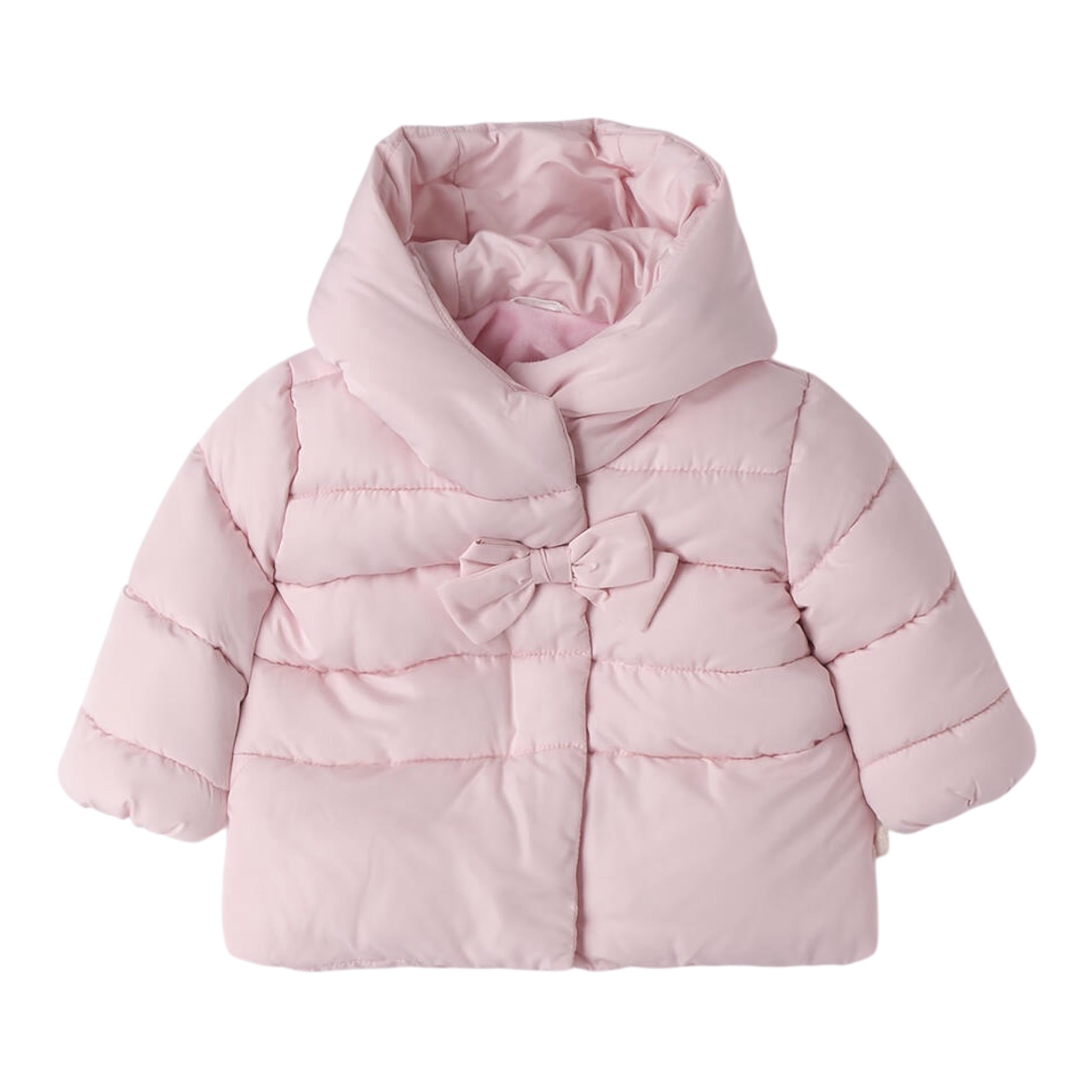 Mini Banda Giubbino tinta unita con Cappuccio Rosa per Neonata 3F737 ROSA MINI BANDA 