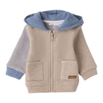 Mini Banda Felpa Bicolore con Zip E Cappuccio Beige per Neonato 5610 BEIGE MINI BANDA 