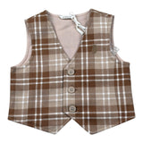 Mini Banda Gilet tinta unita con Fantasia Beige per Neonato 5688 BEIGE MINI BANDA 