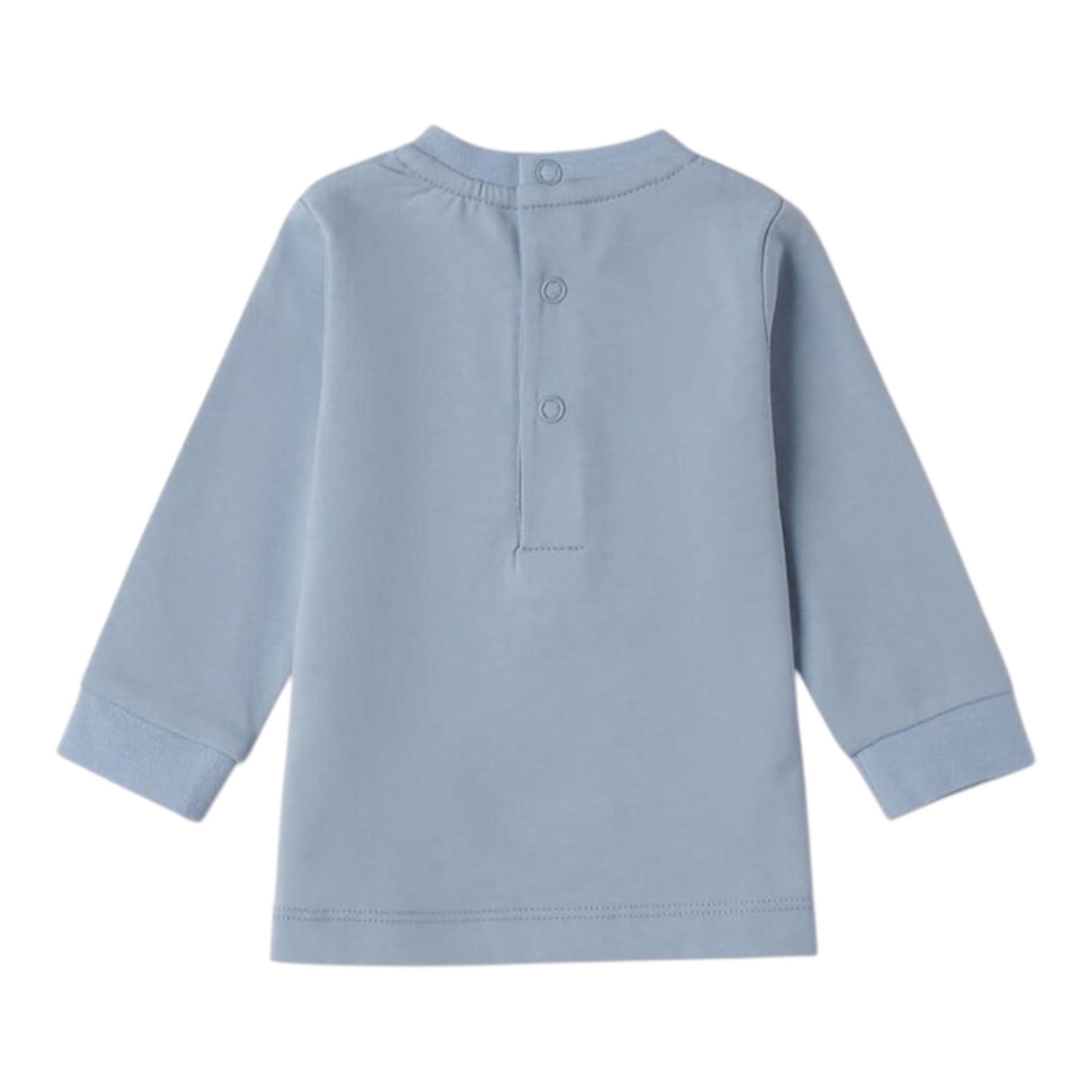 Mini Banda Shirt tinta unita con Stampa Azzurro per Neonato F611 AZZURRO MINI BANDA 