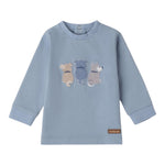 Mini Banda Shirt tinta unita con Stampa Azzurro per Neonato F611 AZZURRO MINI BANDA 