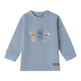 Mini Banda Shirt tinta unita con Stampa Azzurro per Neonato F611 AZZURRO MINI BANDA 