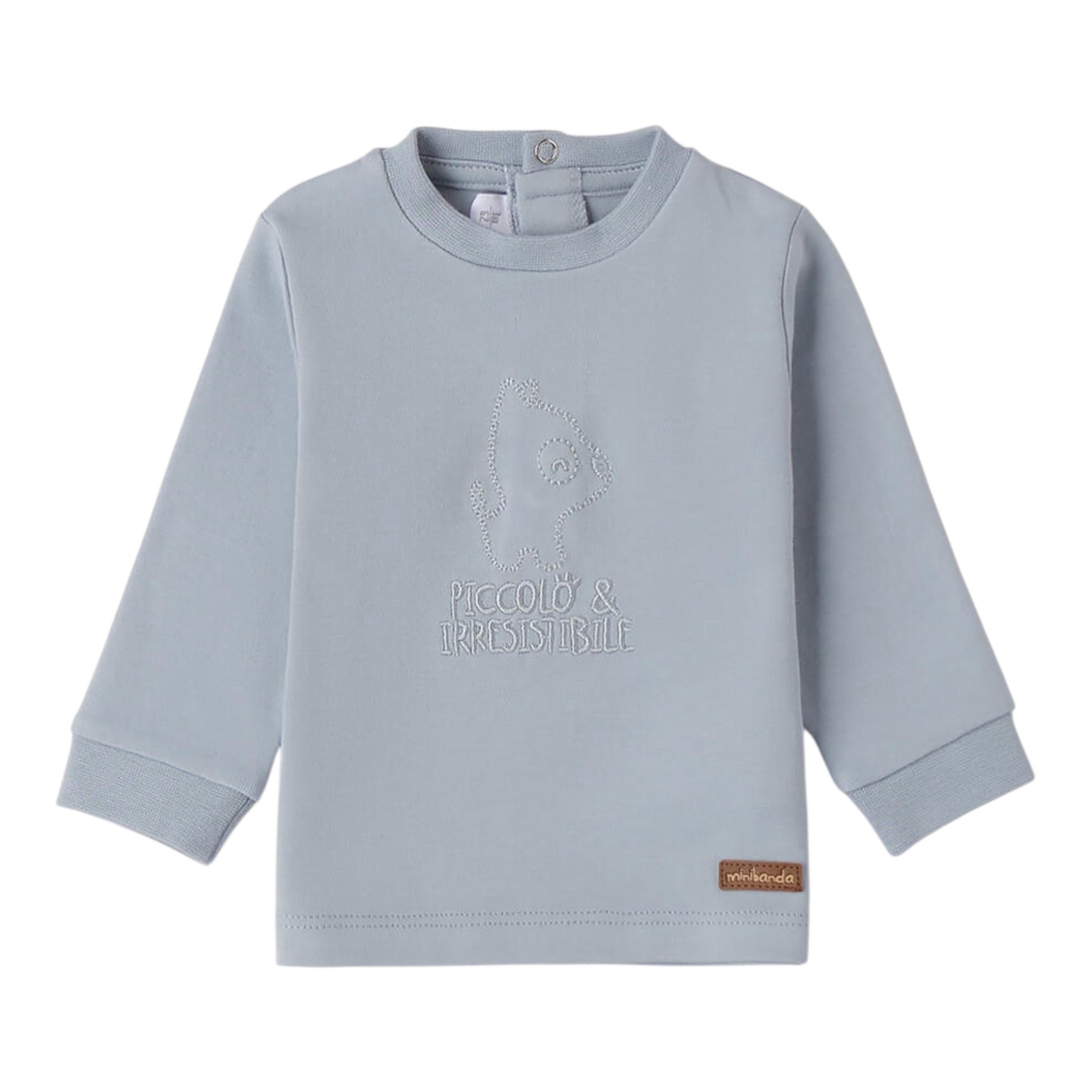 Mini Banda Shirt tinta unita con Logo Azzurro per Neonato F616 AZZURRO MINI BANDA 