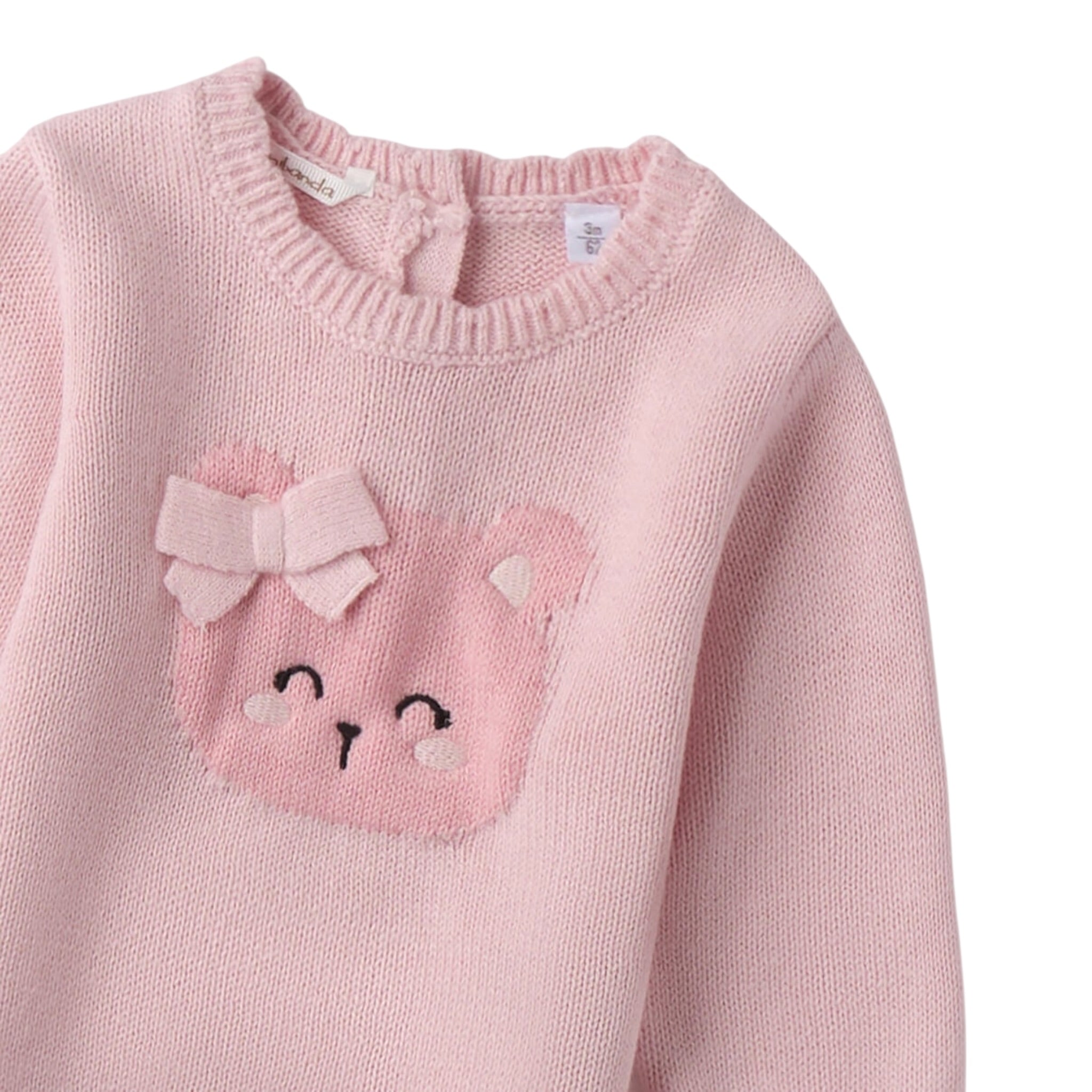 Mini Banda Maglia tinta unita con Stampa Rosa per Neonata F704 ROSA MINI BANDA 