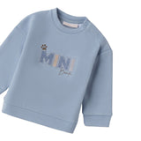 Minibanda Felpa tinta unita con Stampa Azzurro per Neonato 3F613 AZZURRO MINIBANDA 