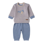 Minibanda Completo 2Pz Felpa-Pantalone Azzurro per Neonato 3F634 AZZURRO MINIBANDA 