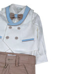 Minu' Completo Cerimonia 4Pz Camicia-Papillon-Gilet-Pantalone Bianco per Neonato M3948L4 BIANCO MINU' 