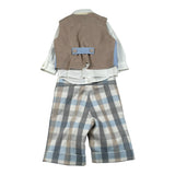 Minu' Completo Cerimonia 4Pz Camicia-Papillon-Gilet-Bermuda Azzurro per Neonato M3950C4 AZZURRO MINU' 