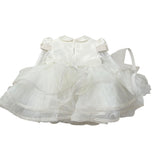 Minu' Abito Cerimonia tinta unita con Tulle Bianco per Neonata N3913 BIANCO MINU' 