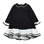 Miss Grant Abito Manica Lunga tinta unita Nero per Bambina MG1125 NERO MISS GRANT 
