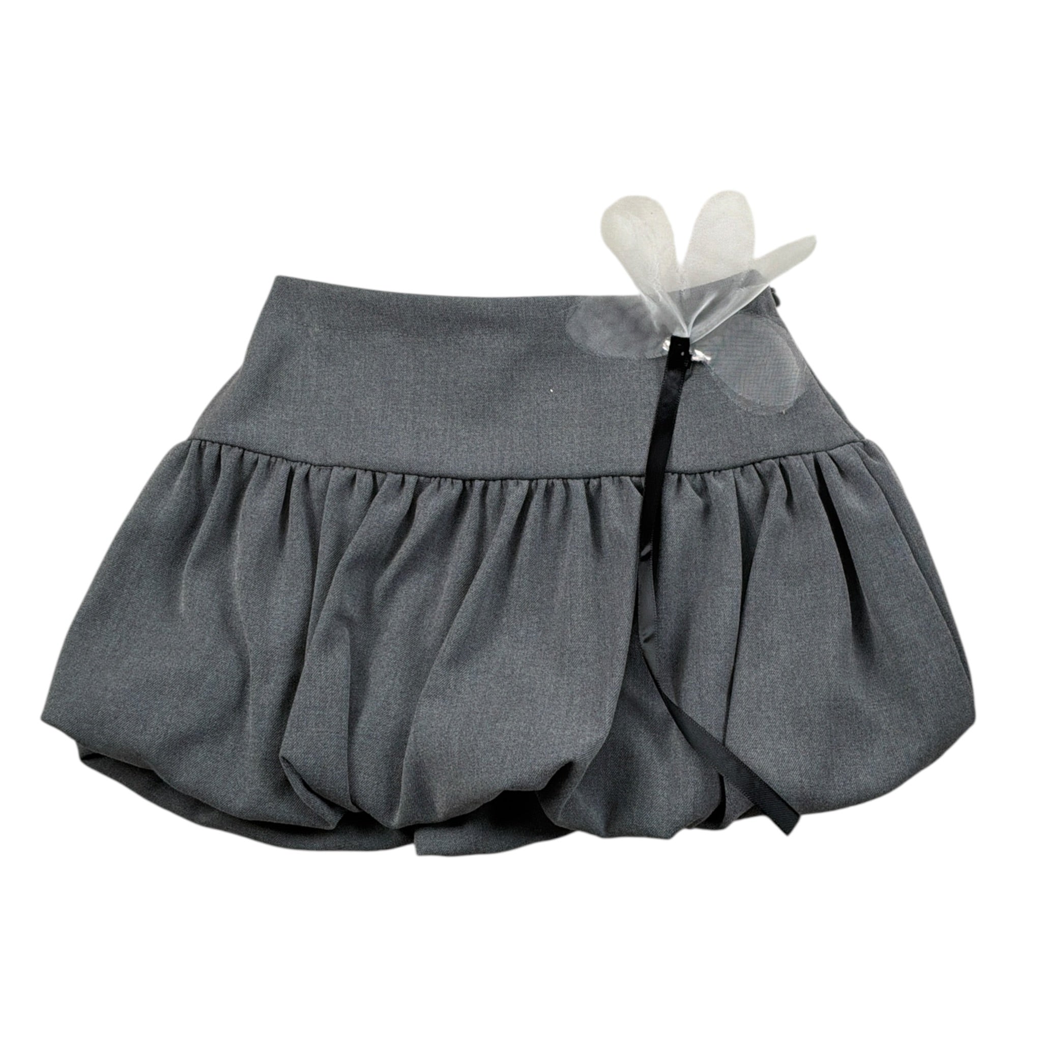 Miss Grant Gonna tinta unita con Elastico In Vita Grigio per Bambina MG1190 GRIGIO MISS GRANT 