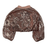 Miss Grant Felpa tinta unita con Zip E Paillettes Rosa per Neonata MG1219 ROSA MISS GRANT 