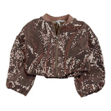 Miss Grant Felpa tinta unita con Zip E Paillettes Rosa per Neonata MG1219 ROSA MISS GRANT 