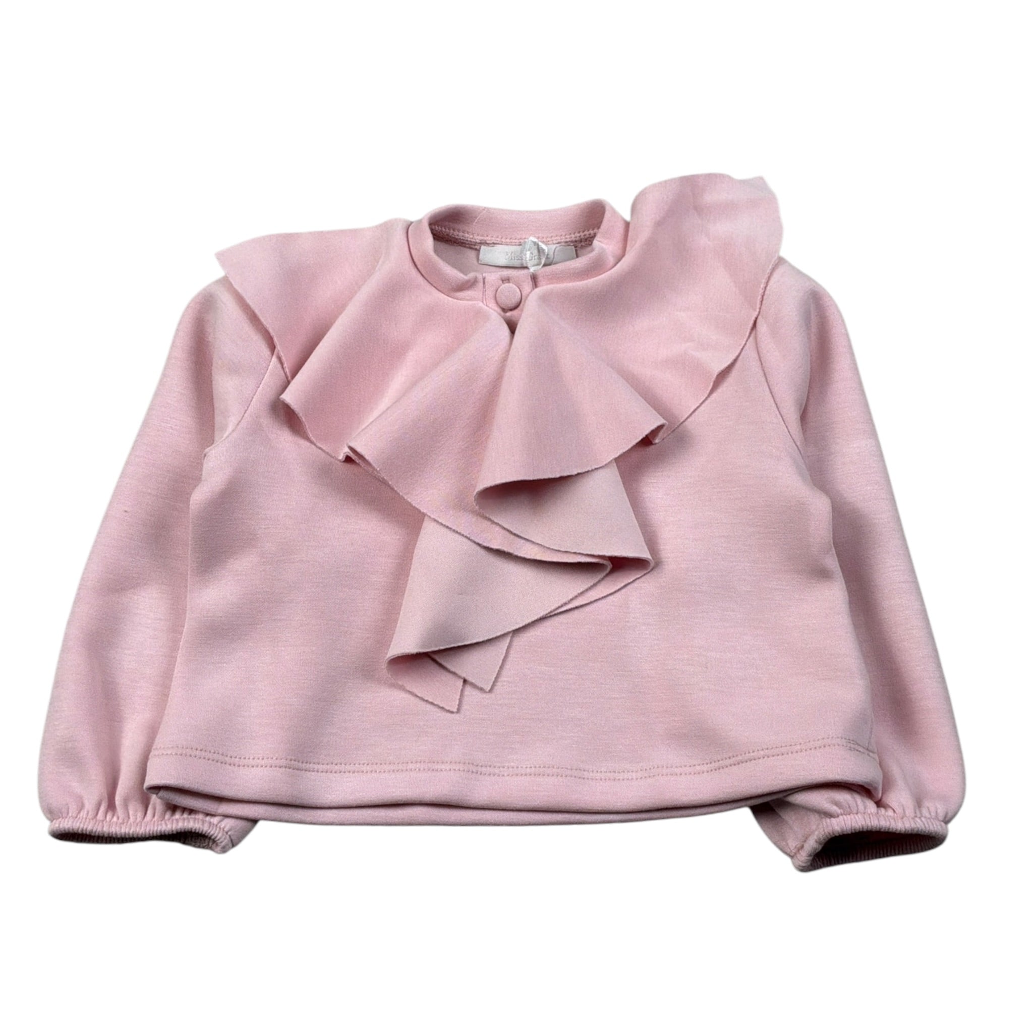 Miss Grant Felpa tinta unita con Rouches Rosa per Bambina MG1367 ROSA MISS GRANT 