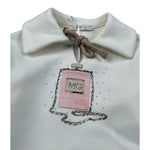 Miss Grant Felpa tinta unita con Colletto E Stampa Panna per Neonata MG1380NX PANNA MISS GRANT 