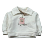 Miss Grant Felpa tinta unita con Colletto E Stampa Panna per Neonata MG1380NX PANNA MISS GRANT 