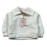 Miss Grant Felpa tinta unita con Colletto E Stampa Panna per Neonata MG1380NX PANNA MISS GRANT 