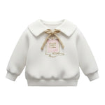 Miss Grant Felpa tinta unita con Colletto E Stampa Panna per Neonata MG1380XN PANNA MISS GRANT 