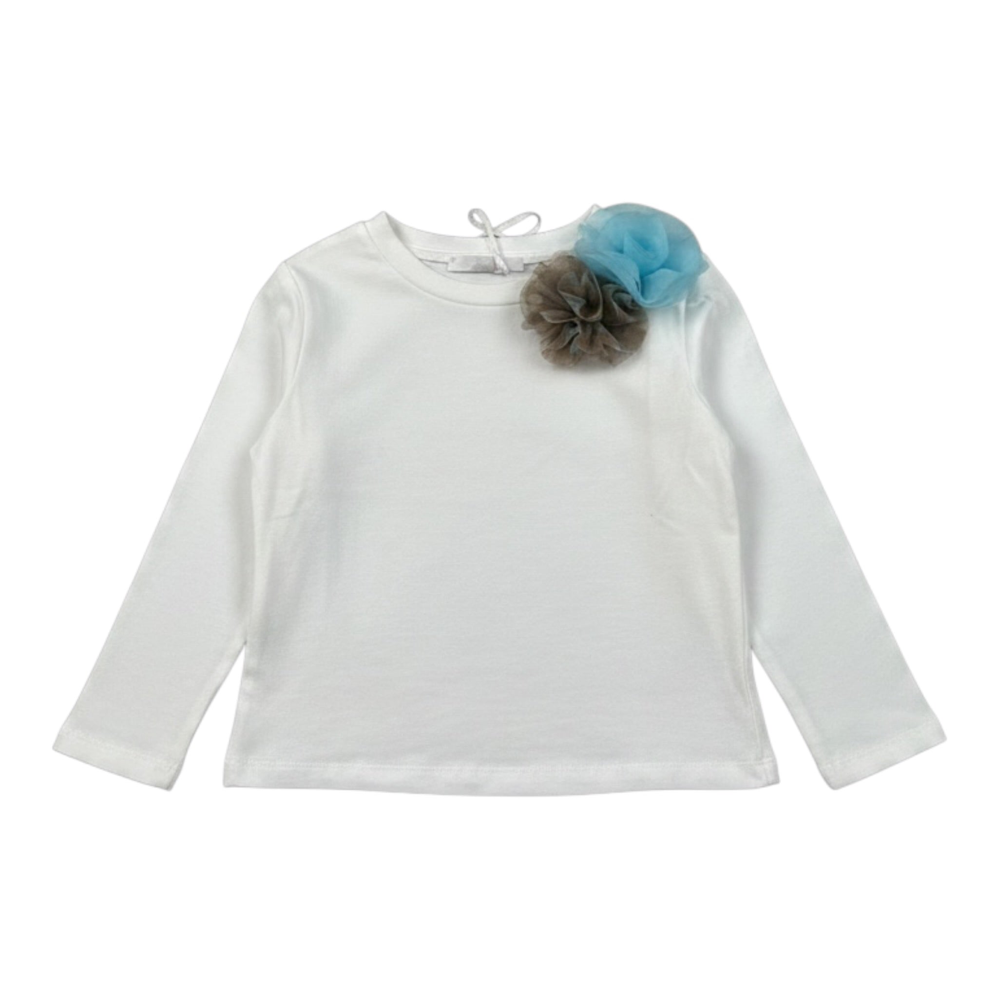 Miss Grant Shirt Girocollo tinta unita con Applicazioni Bianco per Neonata MG1401N BIANCO MISS GRANT 