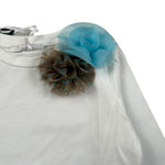 Miss Grant Shirt Girocollo tinta unita con Applicazioni Bianco per Neonata MG1401N BIANCO MISS GRANT 