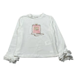 Miss Grant Shirt tinta unita con Stampa Bianco per Bambina MG1407 BIANCO MISS GRANT 