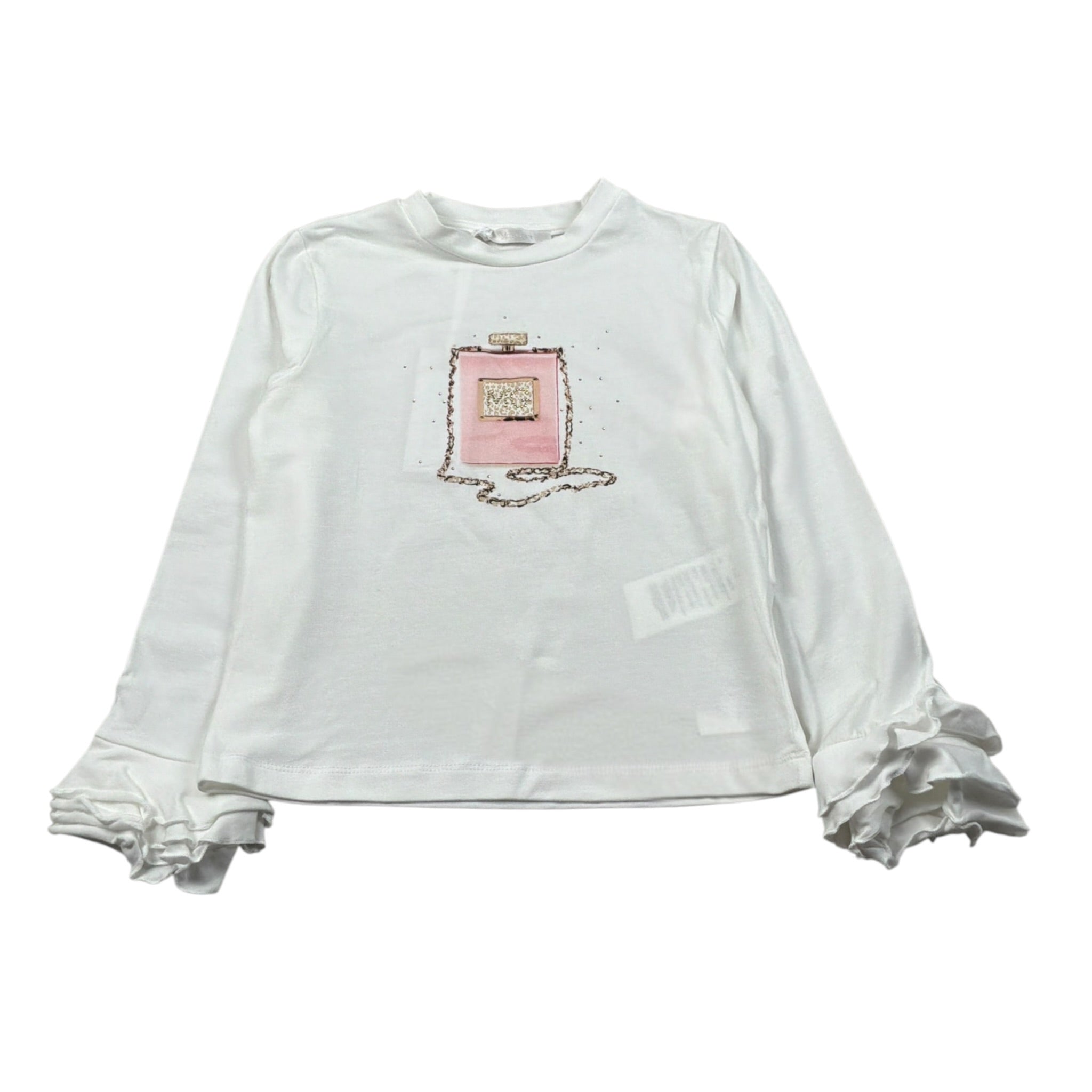 Miss Grant Shirt tinta unita con Stampa Bianco per Neonata MG1407N BIANCO MISS GRANT 