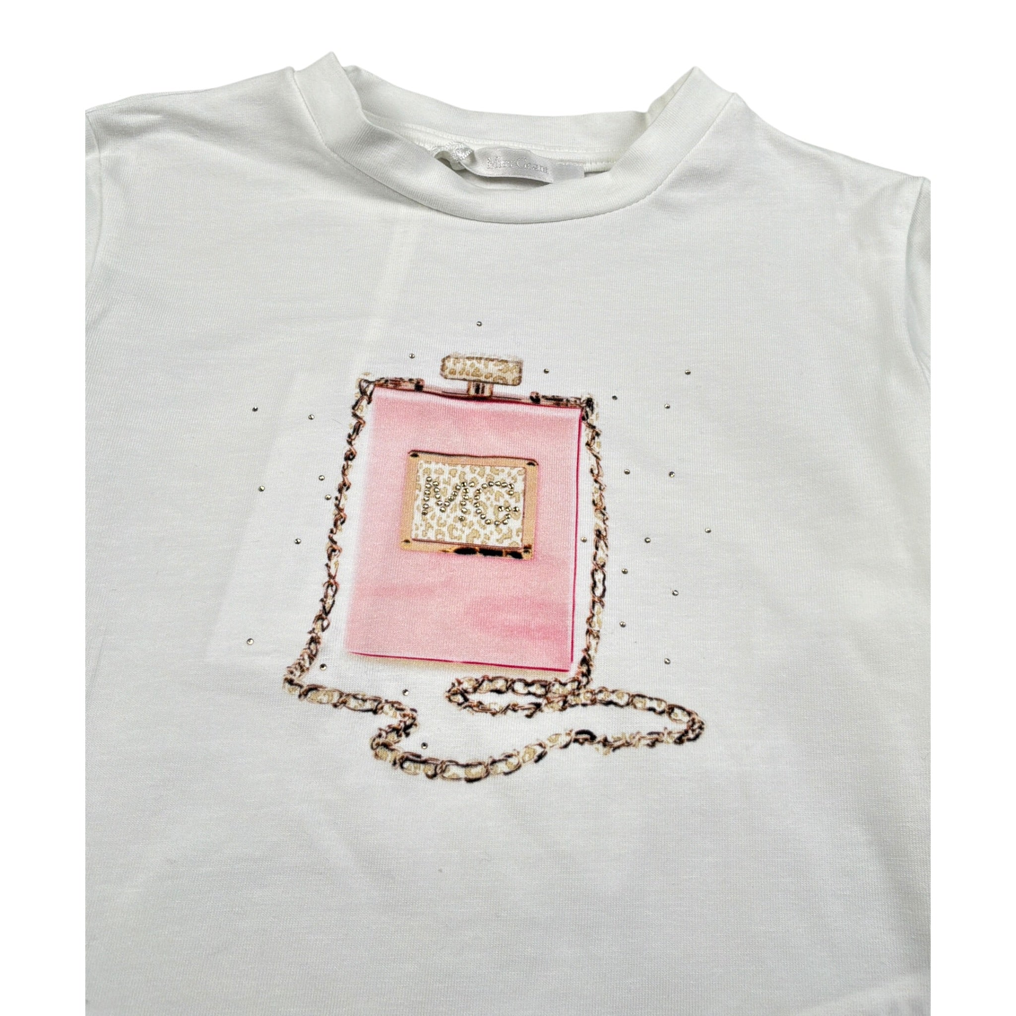 Miss Grant Shirt tinta unita con Stampa Bianco per Neonata MG1407N BIANCO MISS GRANT 